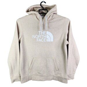 Mens Biege The North Face Hoodie Sweatshirt Pullover Fleece Long Sleeve Size L